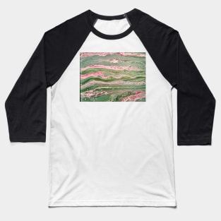 Pink and green striped pour Baseball T-Shirt